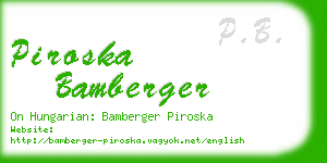 piroska bamberger business card